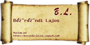Böröndi Lajos névjegykártya