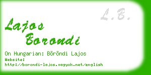 lajos borondi business card